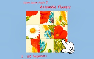 Square jigsaw Puzzle 2 – Assemble Flowers