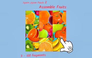 Square jigsaw Puzzle 2 – Assemble Fruits